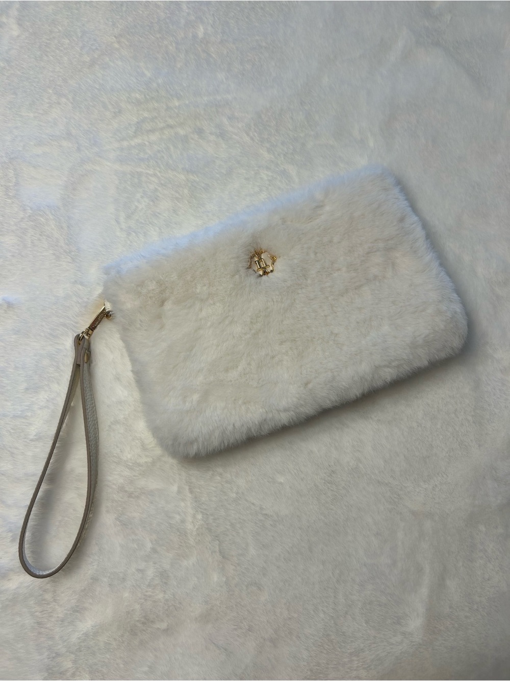 Nanette Lapore fluffy wristlet never used
